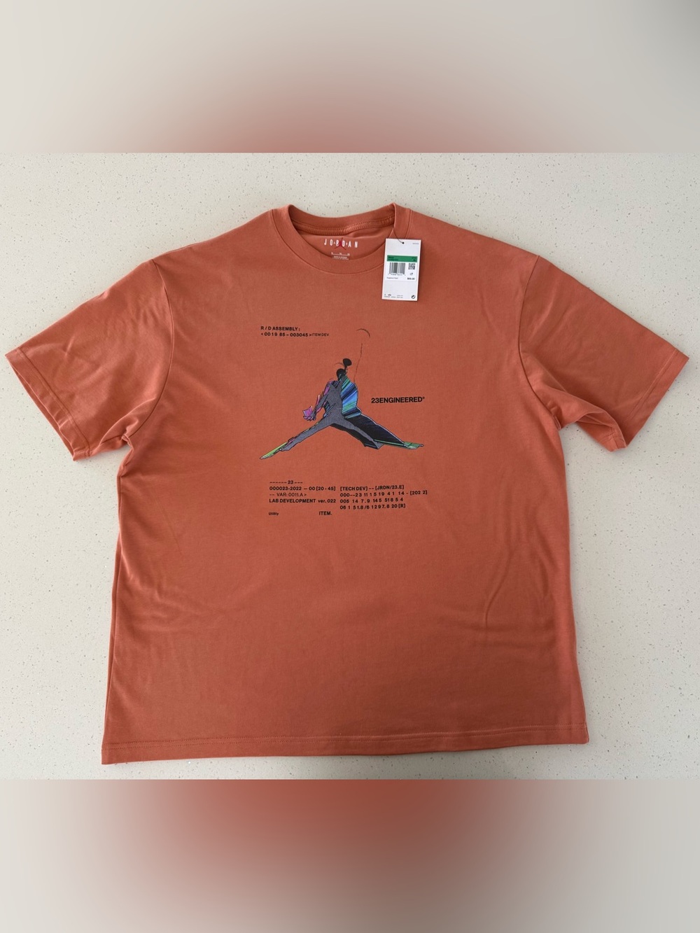 Jordan Men's Rust Orange Graphic Short Sleeve Tee